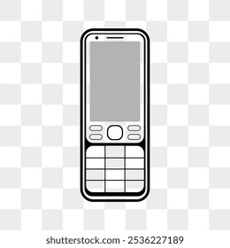 mobile phone illustration on transparent vector background