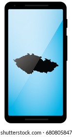 A Mobile Phone Illustration with the Shape of Czech Republic