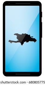 A Mobile Phone Illustration with the Shape of Democratic Republic