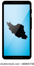 A Mobile Phone Illustration with the Shape of Iran