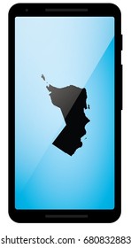 A Mobile Phone Illustration with the Shape of Oman