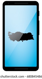 A Mobile Phone Illustration with the Shape of Turkey
