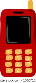 Mobile phone, illustration, vector on white background.