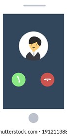 Mobile phone, illustration, vector on a white background.