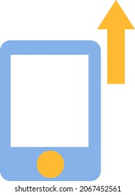 Mobiltelefon, Illustration, Vektorgrafik, auf weißem Hintergrund.