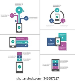 Mobile phone Infographic elements presentation template flat design set for brochure flyer leaflet marketing advertising