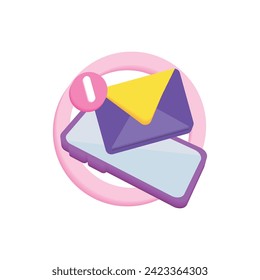 Mobile phone with input message on white background. Concept of 