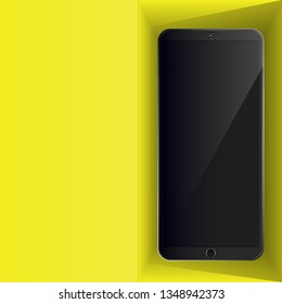 Mobile phone inside open paper box.