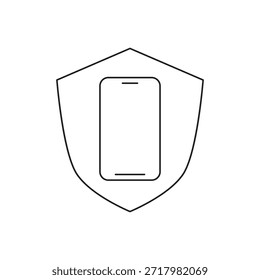 Teléfono móvil dentro de un escudo protector para la seguridad móvil.