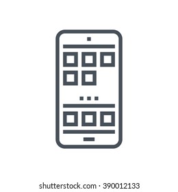 Mobile phone interface icon suitable for info graphics, websites and print media and  interfaces. Line vector icon.