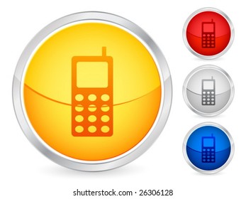 Mobile phone internet button set. Vector illustration.