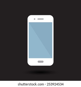 Mobile phone isolated on black