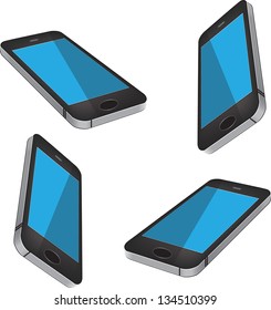 Mobile phone isolated on white background.
