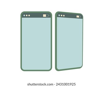 Mobile phone isolated on white background. smartphone device with empty screen. Vector flat illustration.
