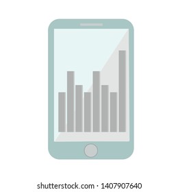 
Mobile phone in isometry, with a graph on the screen