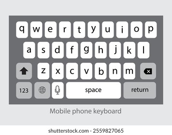 Mobile phone keyboard sample vector illustration.