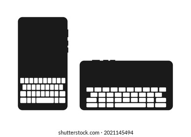 Icono del botón teclado del teléfono móvil. Teclado Smartphone. Vector de ilustración