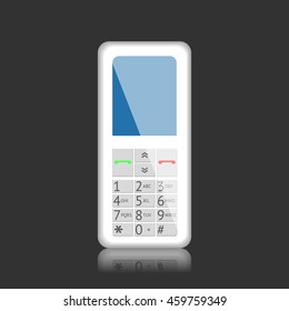 Mobile phone with keypad, vector graphic illustration
