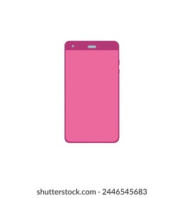 Mobile phone, lady's beauty things for girls, illustration a white background. Pinkcore.