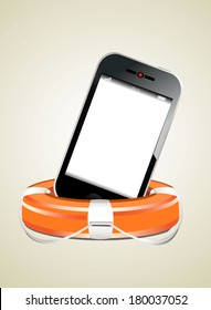 Mobile Phone with lifebuoy