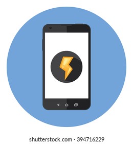 Mobile Phone Lightning Concept Of Power