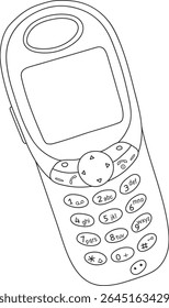 Mobile phone line art vector illustration