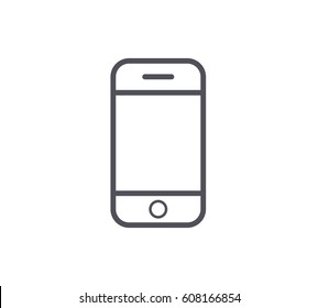 Mobile Phone Line Icon - Shutterstock ID 608166854