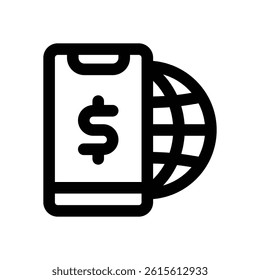mobile phone line icon. Clean and minimalist vector icon for websites, mobile apps, presentations, and logos. Fully scalable and customizable for any project.