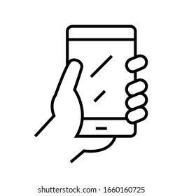 Mobile Phone Line Icon, Concept Sign, Outline Vector Illustration, Linear Symbol.