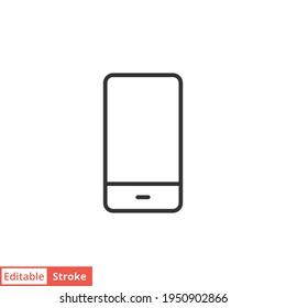 Mobile phone line icon. Simple outline style. Minimal smartphone, telephone, cell phone concept. Vector illustration isolated on white background. Editable stroke EPS 10.