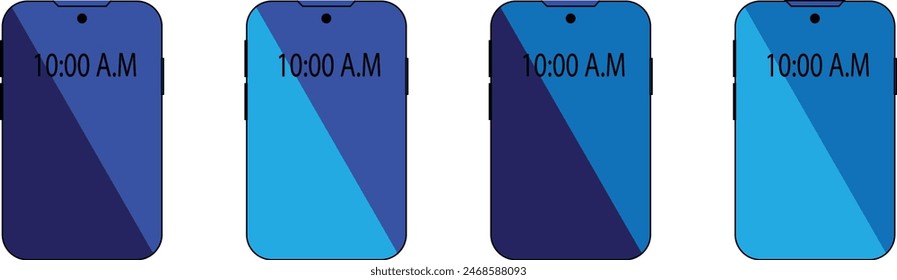 Mobile Phone Line Icon Smartphone with white screen vector eps10.