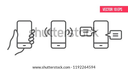 Mobile Phone Line Icon
Smartphone with white screen vector eps10. 
