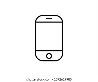 Mobile Phone Line Icon - Vector 
