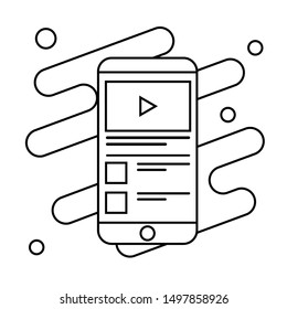 mobile phone line icon vector illustration