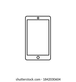 Mobile phone line icon. Vector smart pone linear illustration. Empty screen in flat style