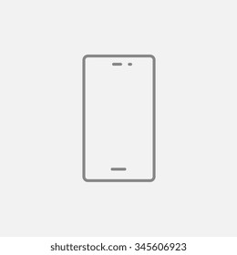 Mobile phone line icon for web, mobile and infographics. Vector dark grey icon isolated on light grey background.