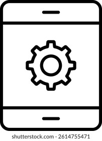 Mobile Phone Line Vector Icon Design