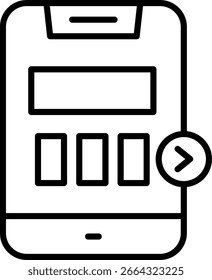 Línea de teléfono móvil Vector Icon Design