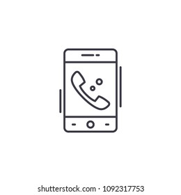Mobile phone linear icon concept. Mobile phone line vector sign, symbol, illustration.