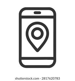 Mobile phone with location pin icon Vector, illustration