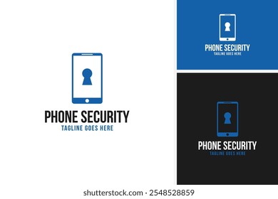 Design de logotipo de segurança para celular e bloqueio para ilustração de vetor de modelo de desenvolvedores de aplicativos
