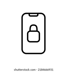 Mobile phone with lock simple icon vector. Flat design.ai