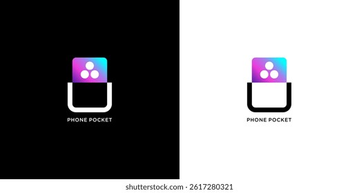 Mobile phone logo design in pocket