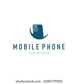 mobile phone logo design simple concept smart device illustration template symbol brand product or business