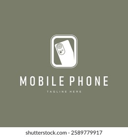 mobile phone logo design simple concept smart device illustration template symbol brand product or business