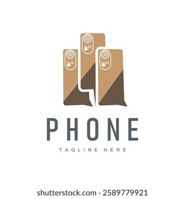 mobile phone logo design simple concept smart device illustration template symbol brand product or business
