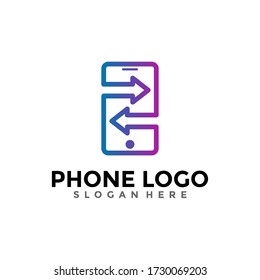 Mobile Phone Logo Design Template. Creative Smartphone Logo Vector.