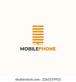 Logo del teléfono móvil hecho de arreglo de línea.