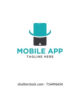 mobile phone logo stylized creative design template