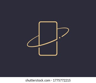 Mobile phone logo vector. Premium minimalistic concept refresh update repair security mobile phone application logotype sign icon. Luxury smartphone pictogram